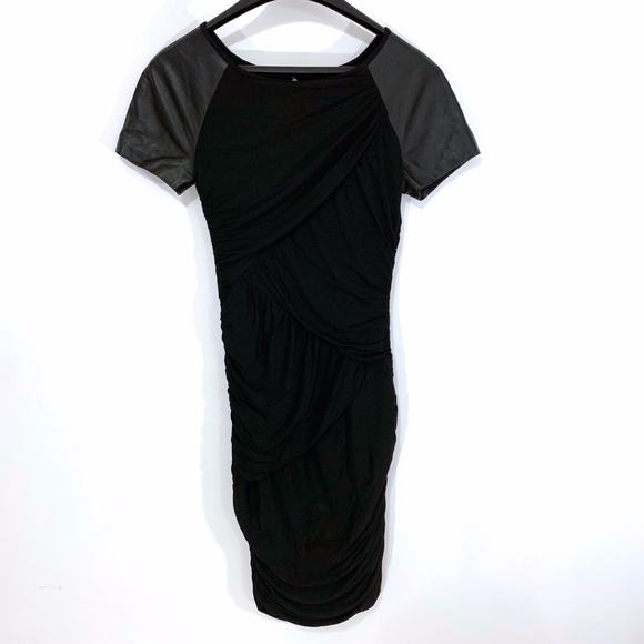 Elizabeth & James Black Draped Bodycon Dress - Picture 3 of 8
